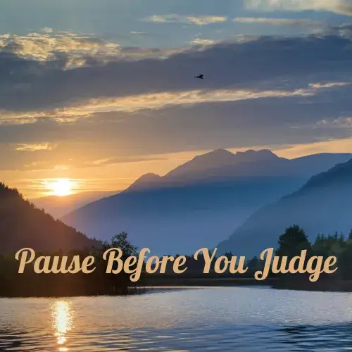 Pause Before You Judge