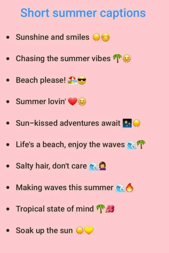 short-summer-captions-for-instagram